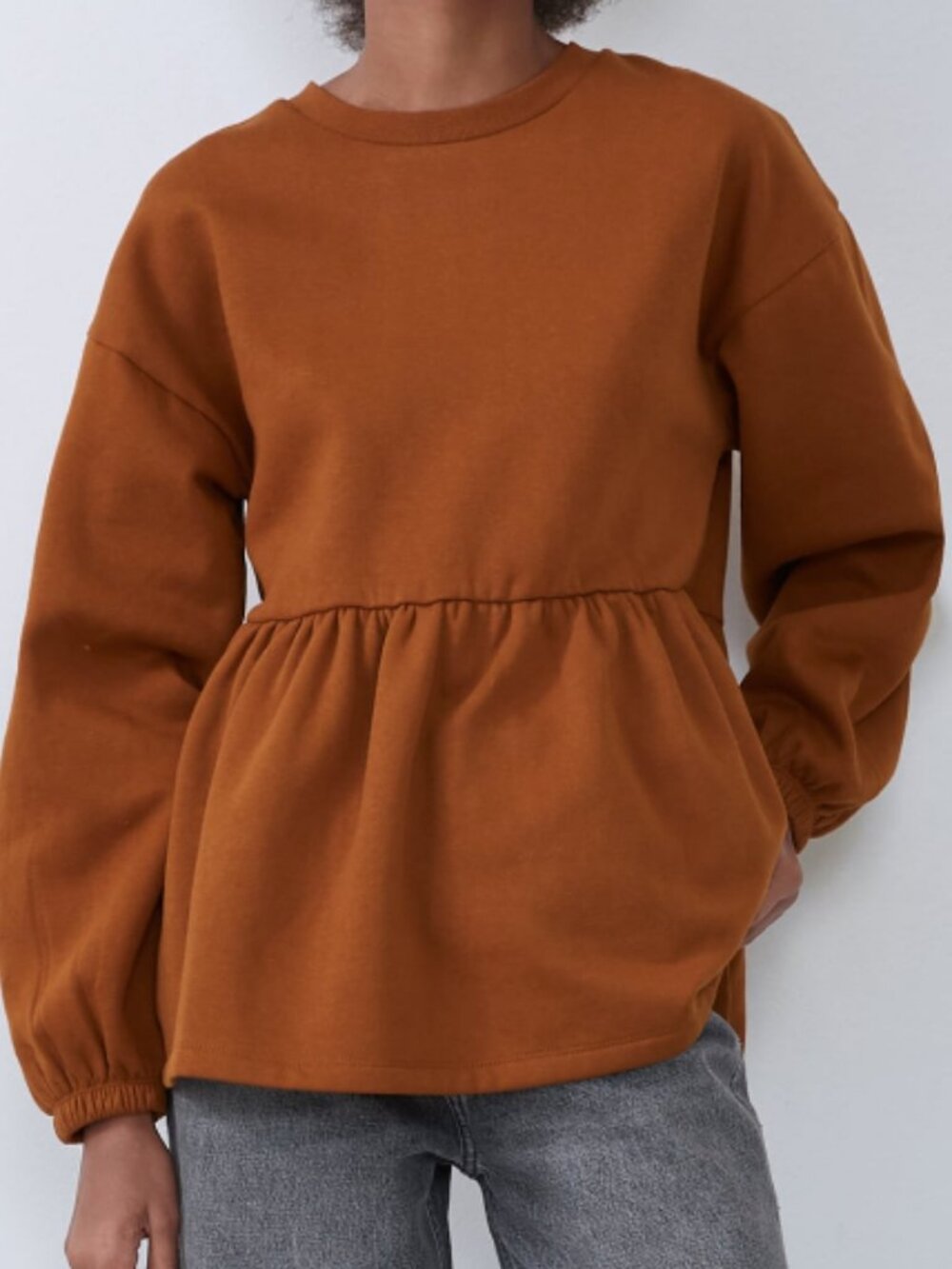 Autumn Orange Peplum Sweatshirt